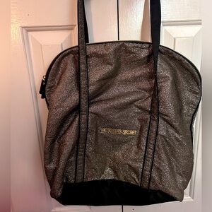 BNWOT Victoria’s Secret Gray Metallic sparkly weekend/ gym bag